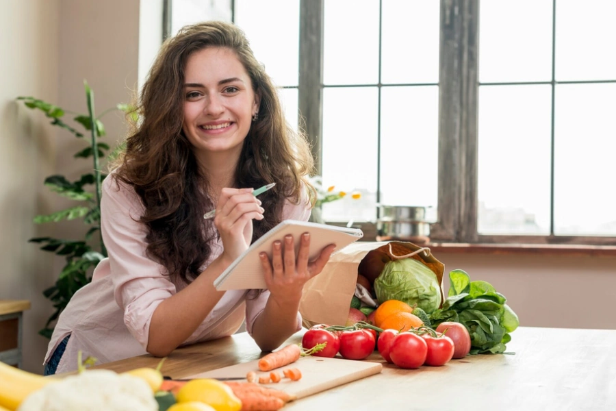 Person planning meals from ingredients they already have at home